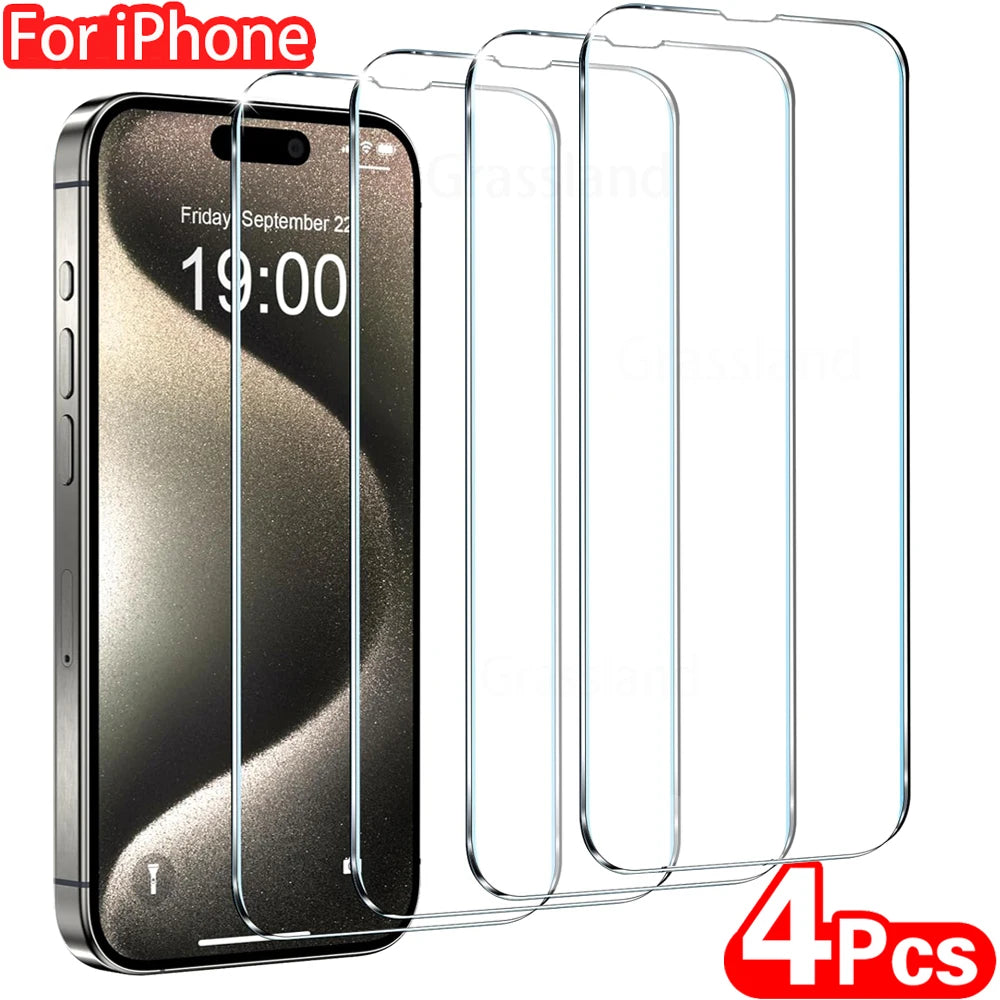 iPhone Screenprotector Gehard Glas - 4 Stuks - Voor iPhone 7 t/m 16